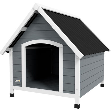 PawHut Casetta per Cani Grandi con Pavimento Rimovibile in Legno 84x99x87cm