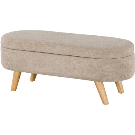 HOMCOM Panca da Ingresso Imbottita con Spazio Portaoggetti 110x40x43 cm Beige