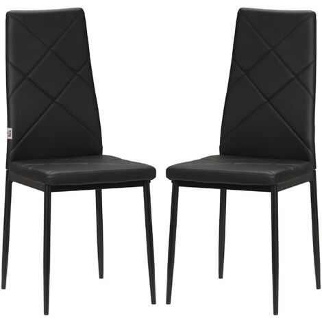 HOMCOM Set Di 2 Sedie Da Pranzo Boho – Sedie Cucina Con Schienale In Rattan Sintetico, Seduta Imbottita Rosa, Struttura In Acciaio Nero