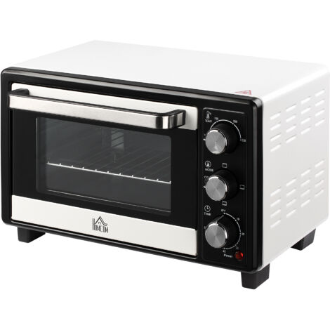 HOMCOM Fornetto Elettrico 16L Temperatura 100°C-230°C Timer 60 Minuti Bianco