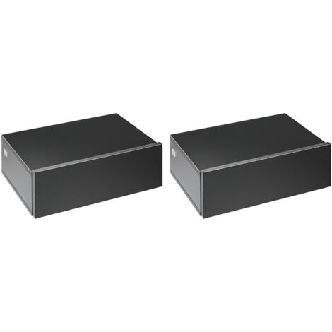 HOMCOM Set 2 Comodini Moderni Sospesi 40x30x15cm in Legno Nero