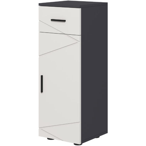 kleankin Mobiletto Bagno in Truciolato con Cassetto Armadietto 2 Livelli Grigio (1/5)
