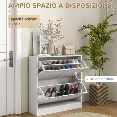Scarpiera grigio cemento 60x25x81 cm in legno ingegnerizzato