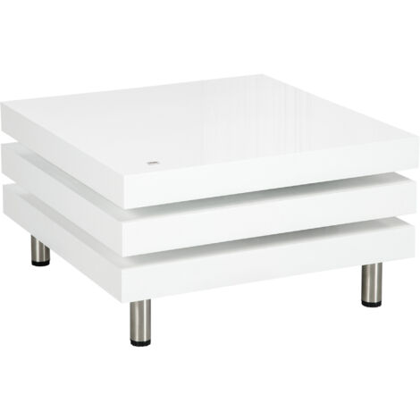 Tavolino con 2 vani portaoggetti interni effetto legno nero ML-DESIGN