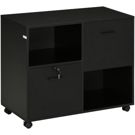 Vinsetto Mobile Porta Stampante per Ufficio in Truciolato 80x40x66cm Nero