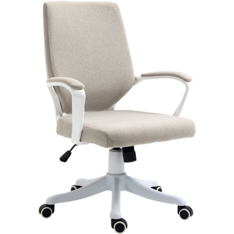 Vinsetto Poltrona da Ufficio Ergonomica Altezza Regolabile e Girevole Beige (1/5)
