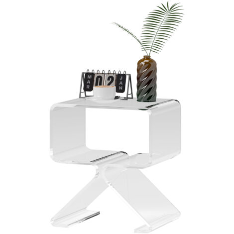 Tavolino Acrilico Trasparente Moderno - Design A U Con Bordi Arrotondati - Foto 3