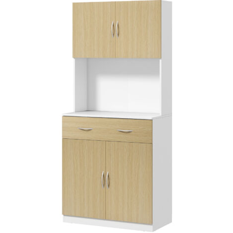 HOMCOM Mobile Cucina con Armadietti e Cassetto Alto 180cm Colore Legno