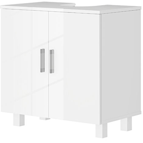 HOMCOM Mobile Sottolavabo con Ripiano Centrale a 2 Ante in MDF 60x35x60cm Bianco (1/5)