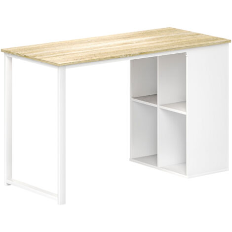 HOMCOM Scrivania A Libreria Con 4 Ripiani E Lavagna, 120x53x126 Cm, Stile Industriale - 3