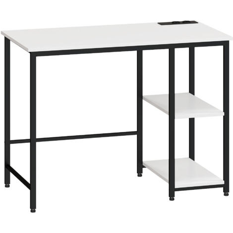 HOMCOM Scrivania per Computer in Legno con 5 Cassetti 110x50x76cm Bianco