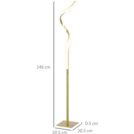 Lampada da terra Tallaboa, in metallo/tessuto in colore nero/oro, Lampada con faretti regolabili, effetto luce e interruttore a pedale sul cavo, altezza massima 209cm, 5xE14, senza lampadina/e