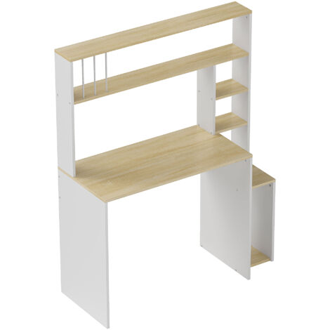 Scrivania PC HOMCOM Con Porta Tastiera - 100x40x86.6 Cm, Bianco, Cassetto In Tessuto, Ideale Per Camera E Ufficio