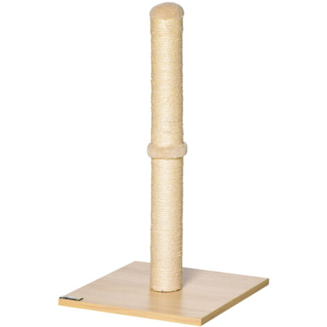 PawHut Albero Tiragraffi per Gatti con Palo in Sisal Alto 60 cm Beige