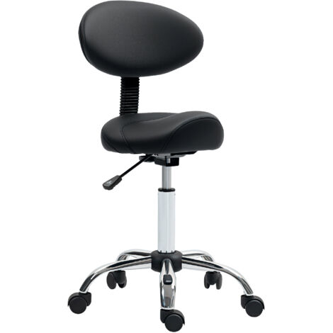 KKTONER Sgabello Girevole in Pelle PU con Schienale Regolabile in Altezza Computer per Ufficio