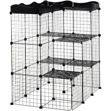 Recinto Modulabile PawHut Per Conigli E Piccoli Animali - 12 Pannelli 35x45 Cm - Foto 2