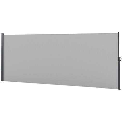 Outsunny Frangivista da Giardino Retrattile 400x160cm con Maniglia Grigio Chiaro