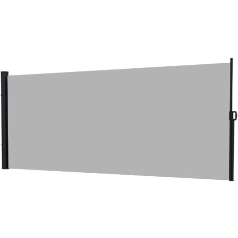 Outsunny Frangivista da Giardino Retrattile 400x180cm con Maniglia Grigio Chiaro