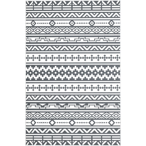 Outsunny Tappeto Reversibile da Esterno con Borsa 1.8x2.7cm Grigio Bianco
