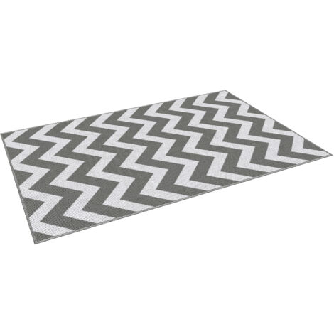 Outsunny Tappeto da Esterno Design Geometrico Reversibile 121x182cm Grigio