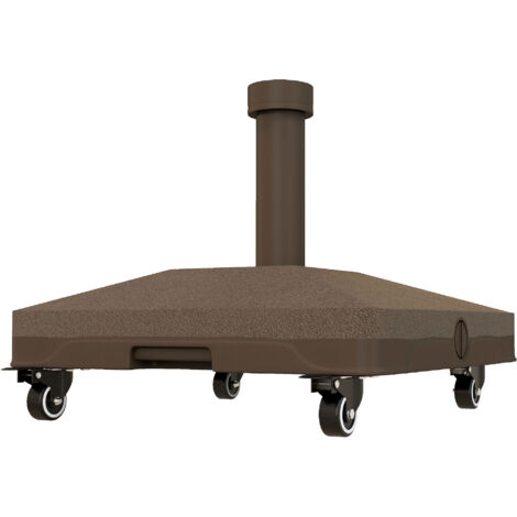 Outsunny Basamento per Ombrellone Riempibile fino 20 kg con Ruote Marrone