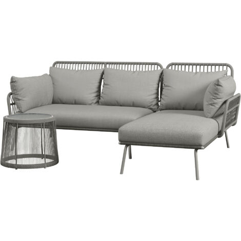 Outsunny Set da Esterno in Rattan con Divano 2 Posti, Chaise Longue e Tavolino