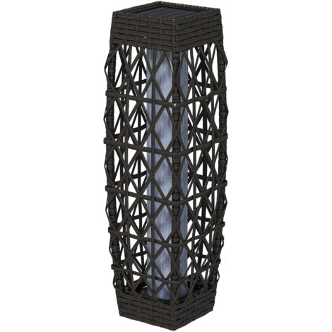 Outsunny Lampada da Esterno Solare con Illuminazione LED 20x20x68 cm Grigia
