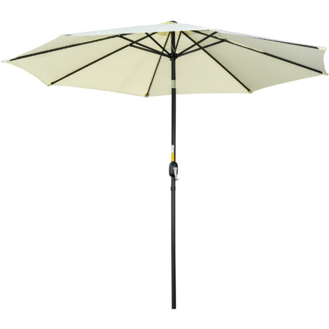 Outsunny Ombrellone da Esterni Inclinabile con Manovella Ø3x2.5 m Beige