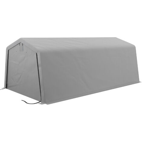 Outsunny Tendone da Giardino per Feste e Auto in Acciaio e PE Grigio