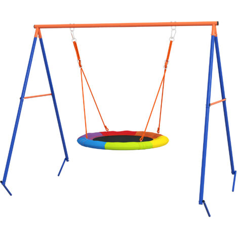Outsunny Altalena da Giardino Rotonda per 1-2 Bambini in Metallo Rinforzato