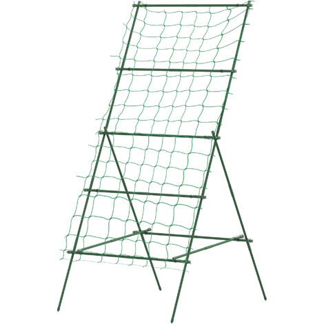 Outsunny Sostegni per Pomodoro a forma di A a Livelli Regolabili con Rete Verde