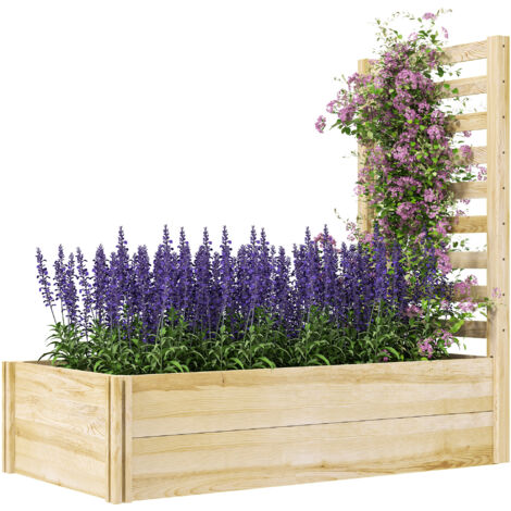 Outsunny Orto in Cassetta con Fondo Aperto in Legno di Abete 115x60x110 cm