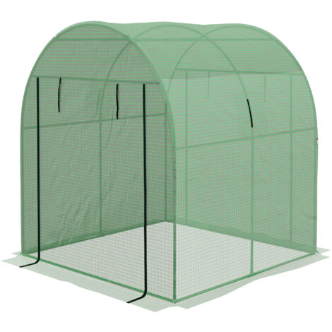 Outsunny Serra per Orto a Tunnel 1.8x1.8x2m in Acciaio e PE Anti UV Verde