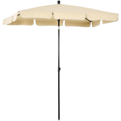 Outsunny Ombrellone da Giardino Rettangolare 2x1.3x2.5 m Regolabile Beige