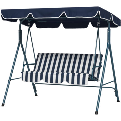 Outsunny Dondolo da Giardino 3 Posti con Tetto Parasole 172x110x153cm