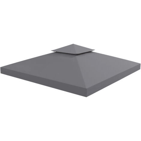 Outsunny Telo di Ricambio per Gazebo da Giardino 3x3m a 2 Livelli Grigio