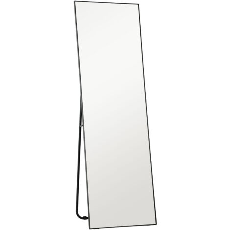 HOMCOM Specchio da Terra Figura Intera Autoportante o da Appoggio 40x150 cm Nero