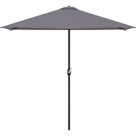 Outsunny Ombrellone da Parete Rettangolare con Apertura a Manovella Grigio