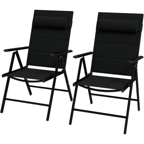 Outsunny Set Di 2 Sedie A Sdraio Pieghevoli Da Giardino – Schienale Alto Regolabile (8 Posizioni) – Tettuccio Incluso – Struttura In Alluminio – Grigio