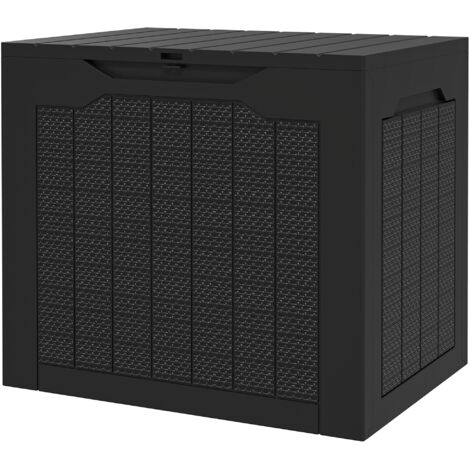 Outsunny Contenitore da Giardino con Maniglie Impermeabile 56x41x50cm Nero