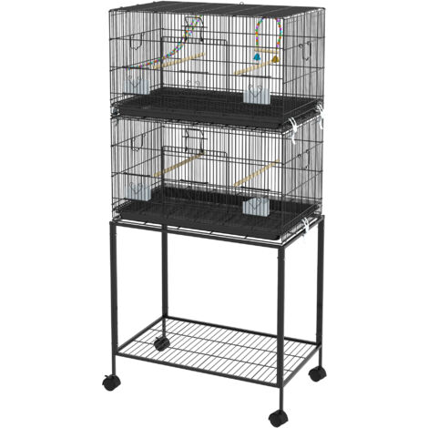 Gabbia Per Uccelli Voliera Parrocchetto Canarini Con Mangiatoia - Foto 10