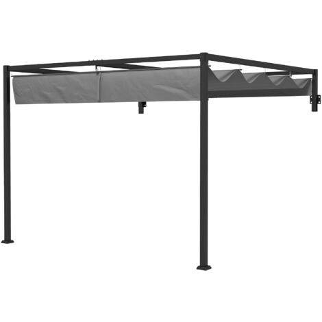 Outsunny Gazebo da Giardino in Acciaio e Poliestere con Picchetti e Viti