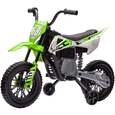 AIYAPLAY Moto Giocattolo per Bambini 3-6 Anni con Rotelle in PP e Metallo Verde