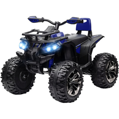 HOMCOM Quad per Bambini 3-5 Anni a 12V con Fari e Pedale in PP e Metallo Blu