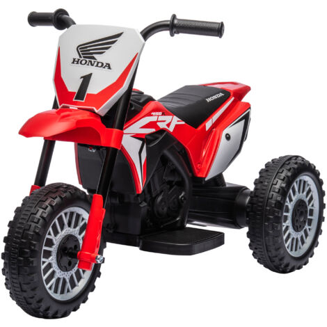 HOMCOM Moto per Bambini Elettrica Honda CRF450RL a 3 Ruote Età 18-36 Mesi Rosso