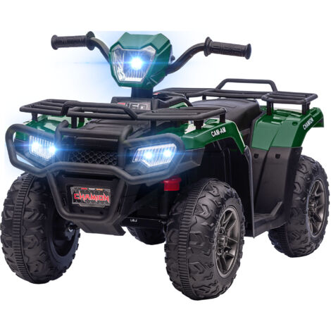 HOMCOM Quad Elettrico per Bambini 3-5 Anni Velocità max 4km/h Nero e Verde