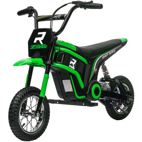 HOMCOM Moto per Bambini Elettrica 2 Velocità 8-16km/h Età 8-12 Anni Verde
