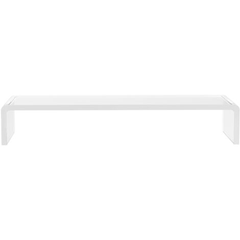 HOMCOM Supporto per Monitor PC, Stampante e Laptop in Vetro Trasparente (1/5)