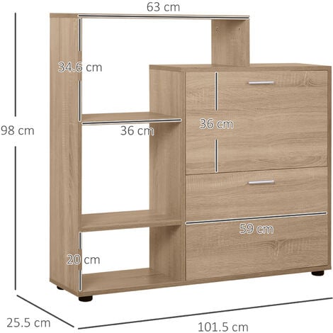 Panca Scarpiera Vintage Salvaspazio in Legno e Metallo 90x37x60cm Marrone Rustico homcom Mobile Scarpiera in Stile Industriale con Vano