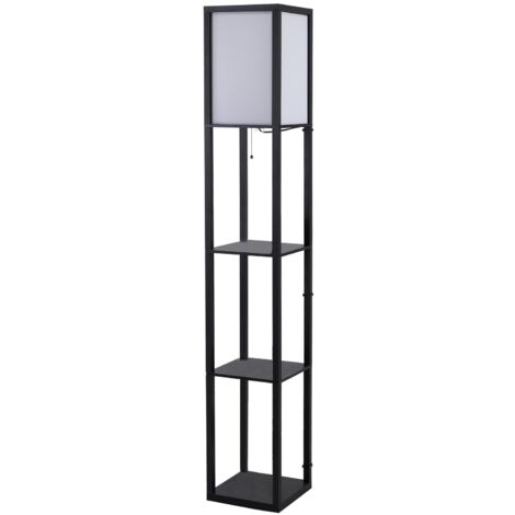 HOMCOM Lampada Illuminazione Interna da Terra da Soggiorno Nero e Bianco